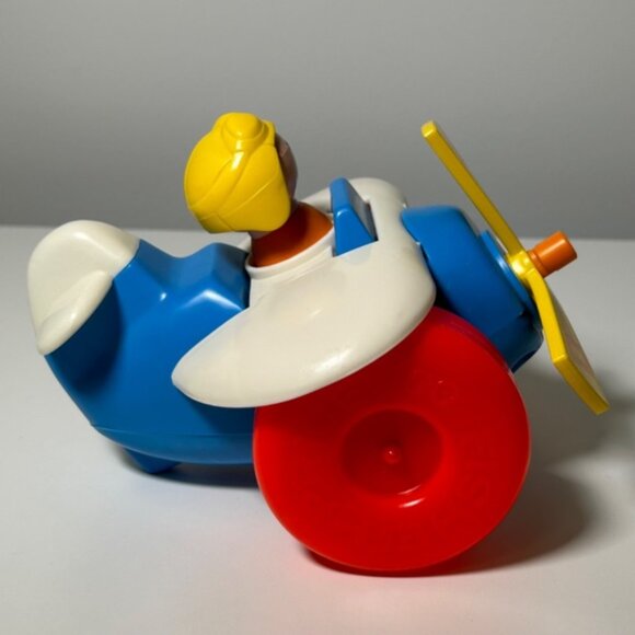 Vintage 80s Fisher Price Pull Along Airplane Pull Toy #171 Made in A - Picture 3 of 7